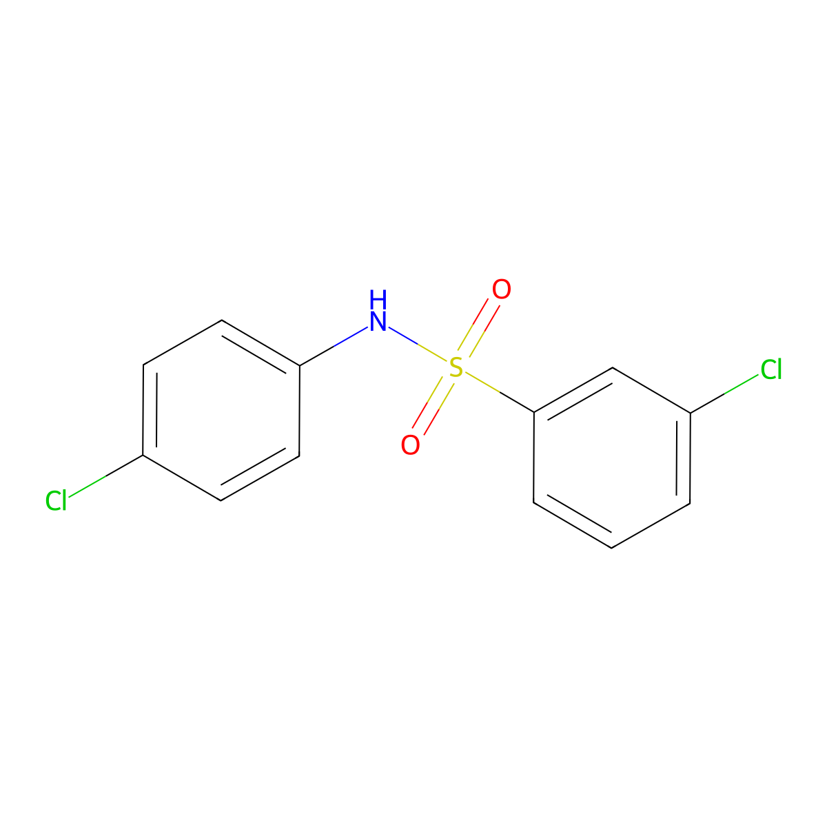 3-Chloro-N-(4-chlorophenyl)benzenesulfonamide molecular structure, CAS 16937-02-3