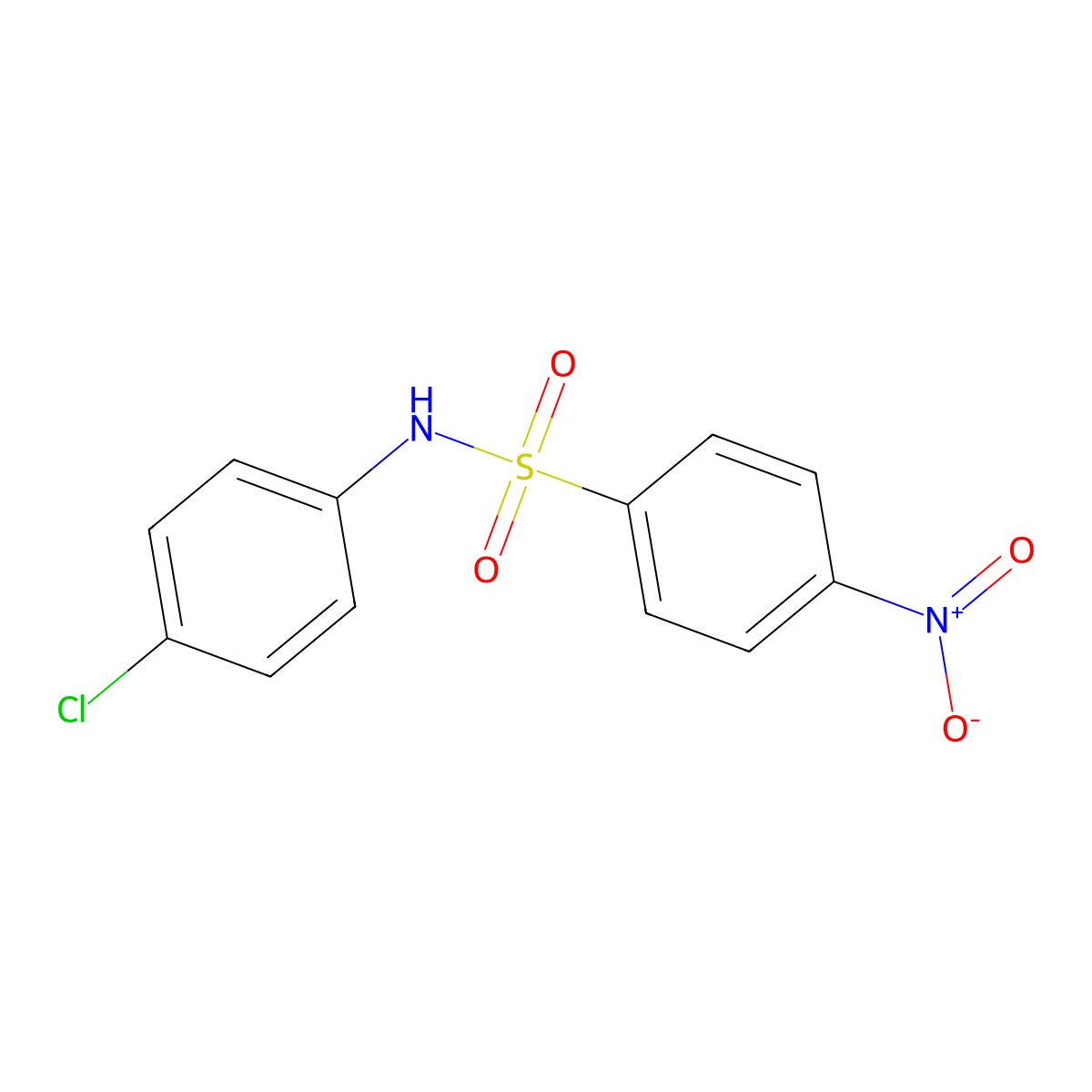 N-(4-Chlorophenyl)-4-nitrobenzenesulfonamide molecular structure, CAS 16937-03-4
