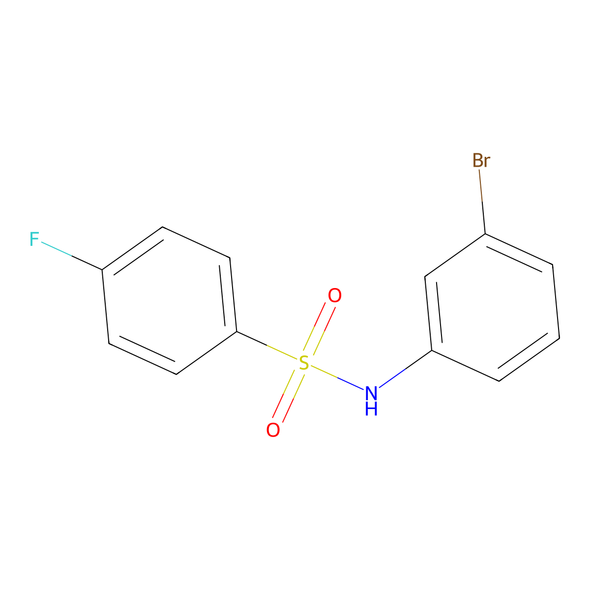 N-(3-bromophenyl)-4-fluorobenzenesulfonamide molecular structure, CAS 16937-07-8