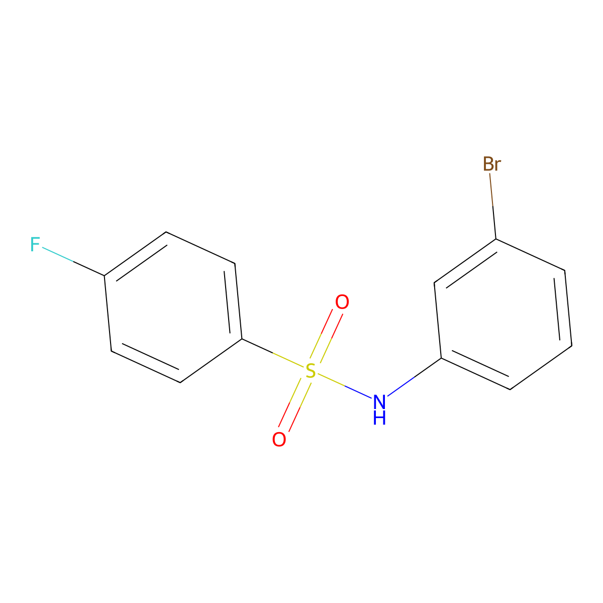 N-(3-bromophenyl)-4-fluorobenzenesulfonamide molecular structure, CAS 16937-07-8