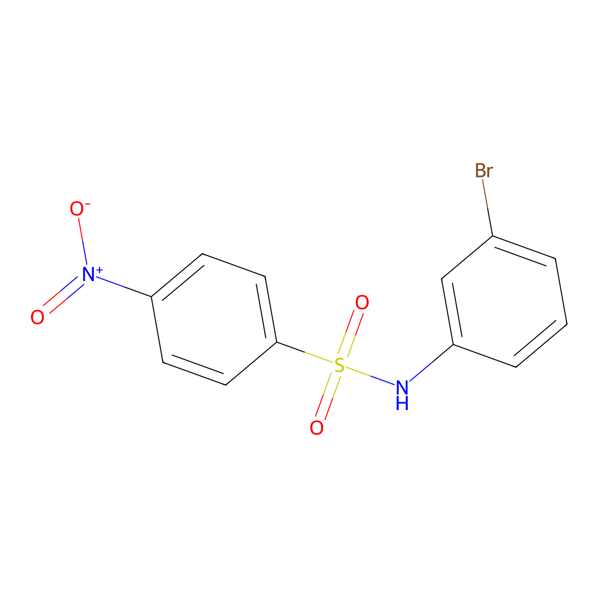 N-(3-bromophenyl)-4-nitrobenzenesulfonamide molecular structure, CAS 16937-10-3