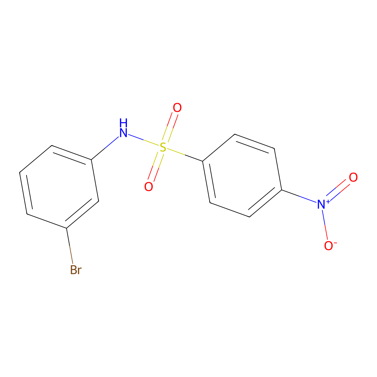 N-(3-bromophenyl)-4-nitrobenzenesulfonamide molecular structure, CAS 16937-10-3