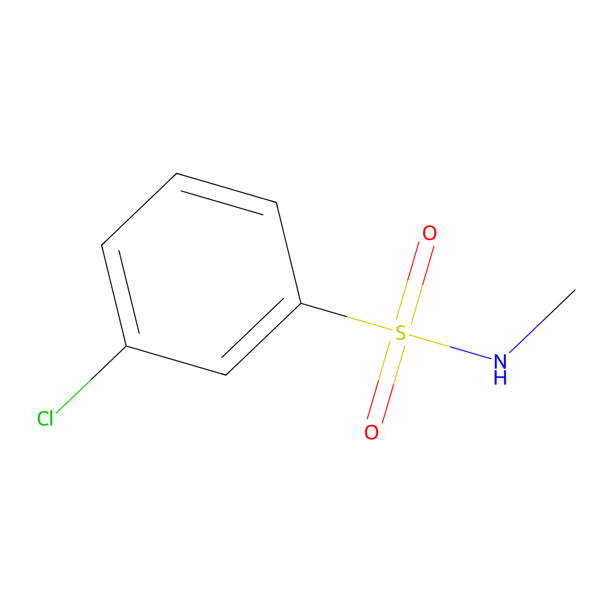 3-chloro-N-methylbenzenesulfonamide molecular structure, CAS 16937-19-2