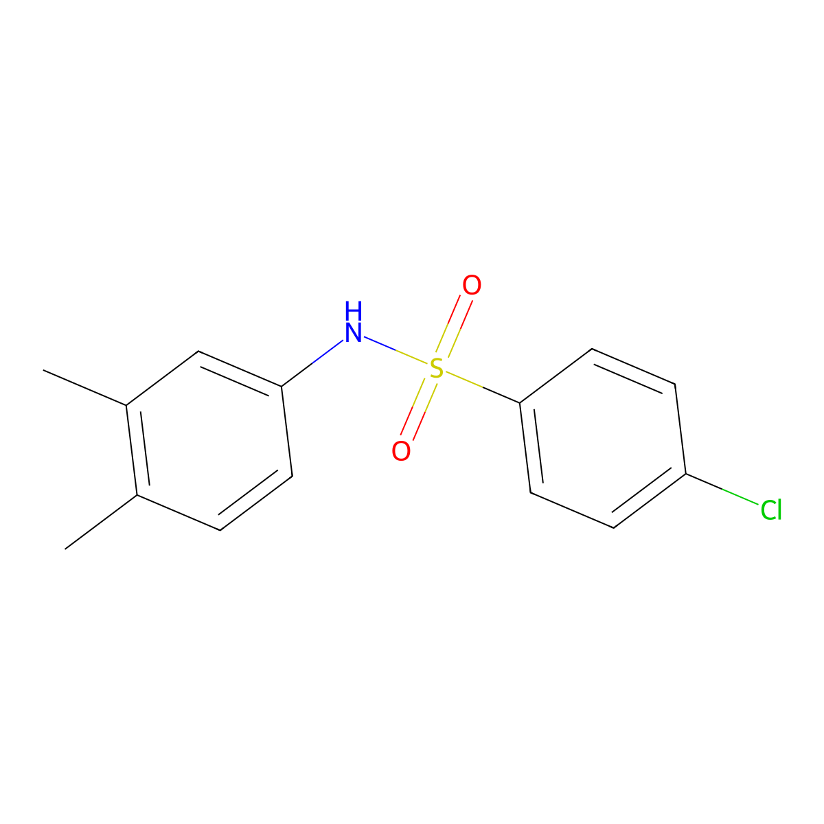 4-chloro-N-(3,4-dimethylphenyl)benzenesulfonamide molecular structure, CAS 16937-21-6
