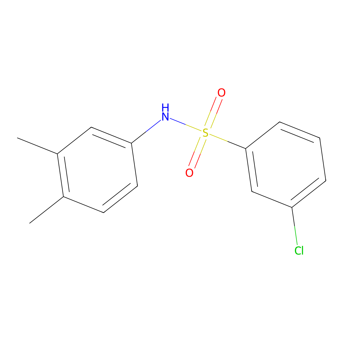 3-chloro-N-(3,4-dimethylphenyl)benzenesulfonamide molecular structure, CAS 16937-22-7