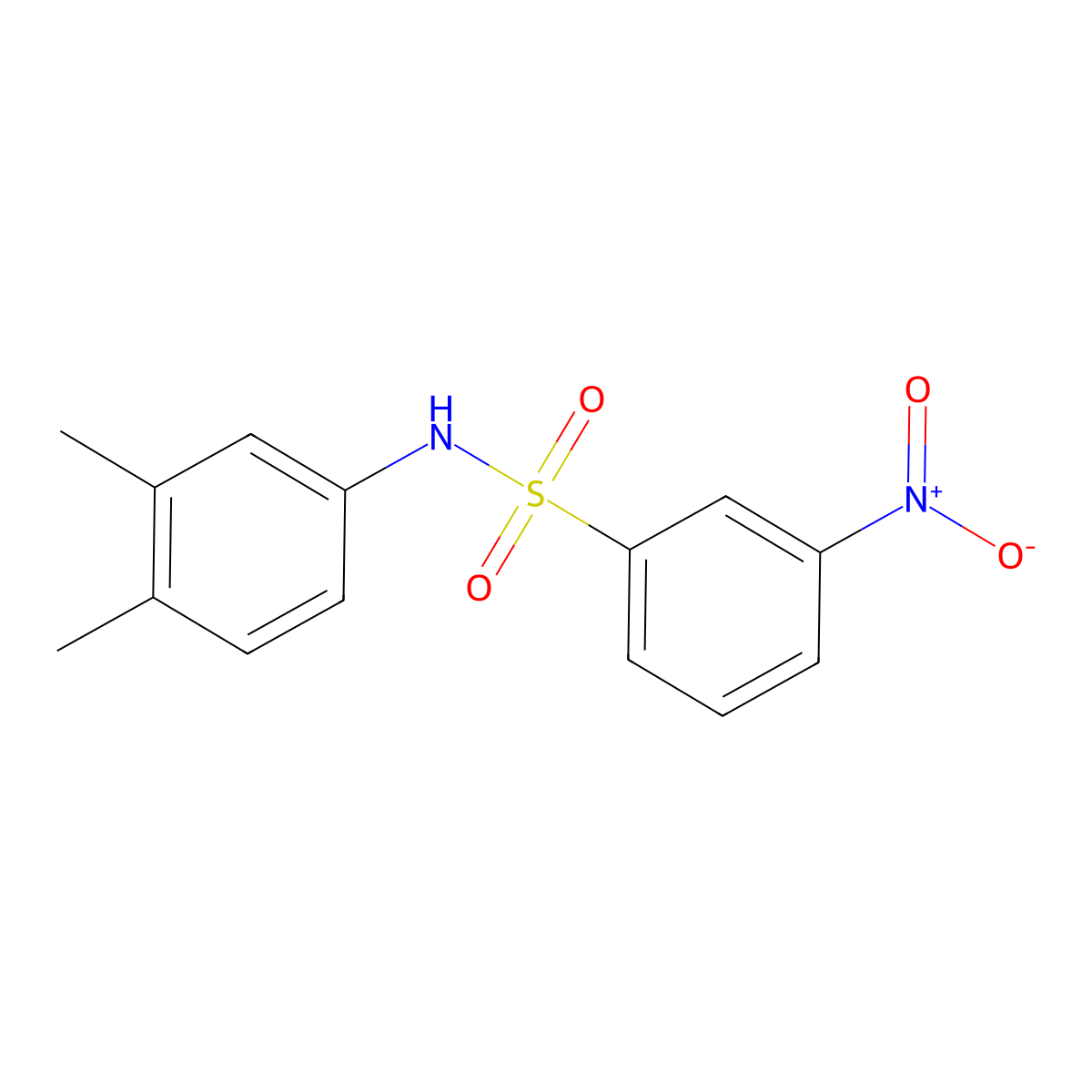 N-(3,4-dimethylphenyl)-3-nitrobenzenesulfonamide molecular structure, CAS 16937-23-8