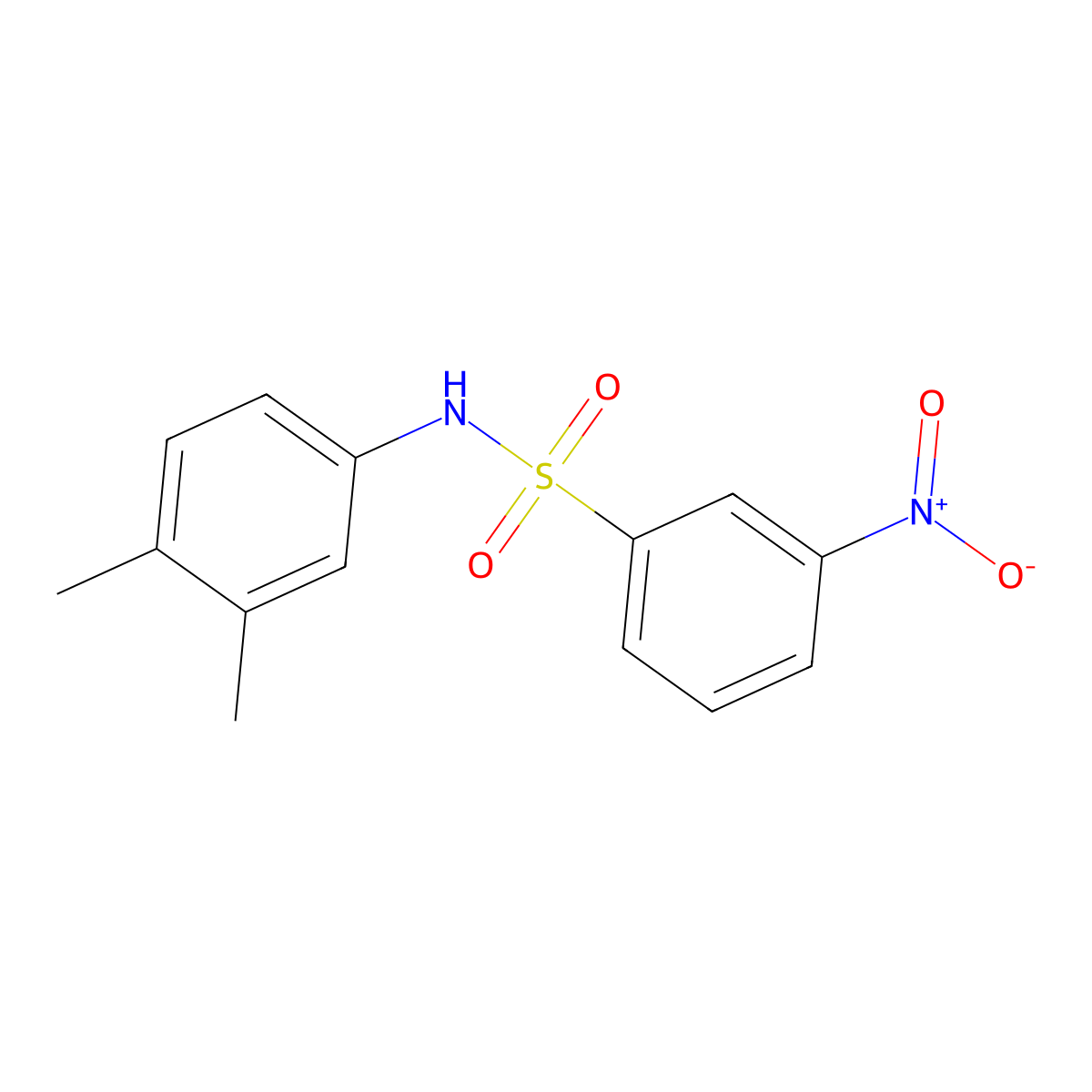 N-(3,4-dimethylphenyl)-3-nitrobenzenesulfonamide molecular structure, CAS 16937-23-8