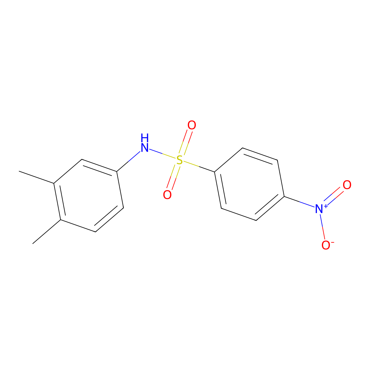 N-(3,4-Dimethylphenyl)-4-nitrobenzenesulfonamide molecular structure, CAS 16937-24-9