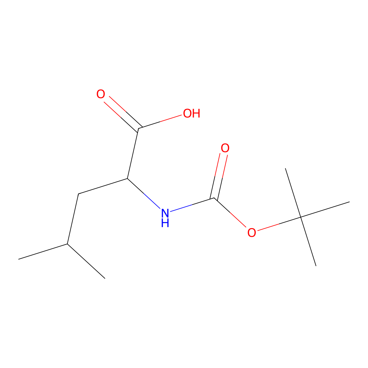 tert-Butoxycarbonyl-D-leucine molecular structure, CAS 16937-99-8