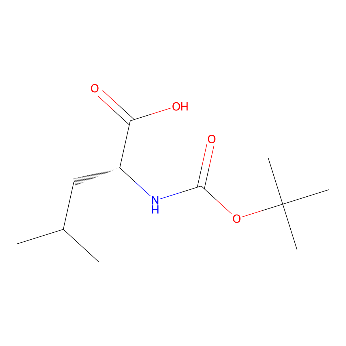 tert-Butoxycarbonyl-D-leucine molecular structure, CAS 16937-99-8