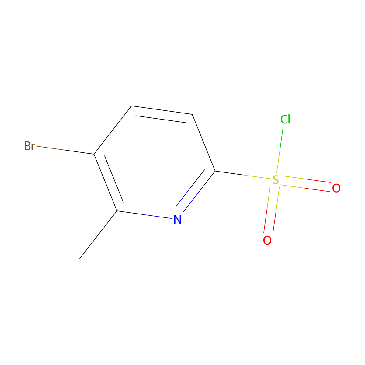 5-Bromo-6-methylpyridine-2-sulfonyl chloride molecular structure, CAS 1693700-50-3