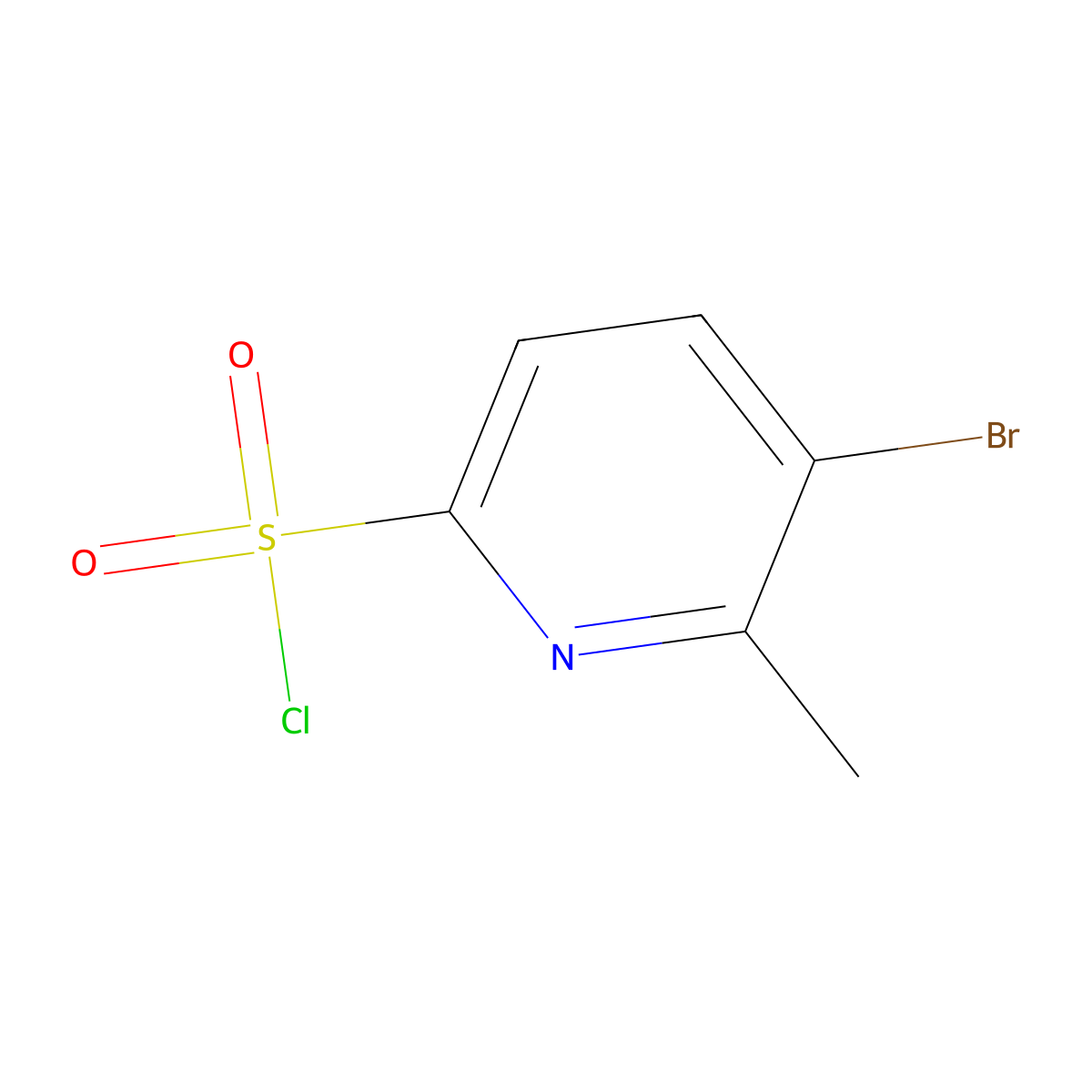 5-Bromo-6-methylpyridine-2-sulfonyl chloride molecular structure, CAS 1693700-50-3