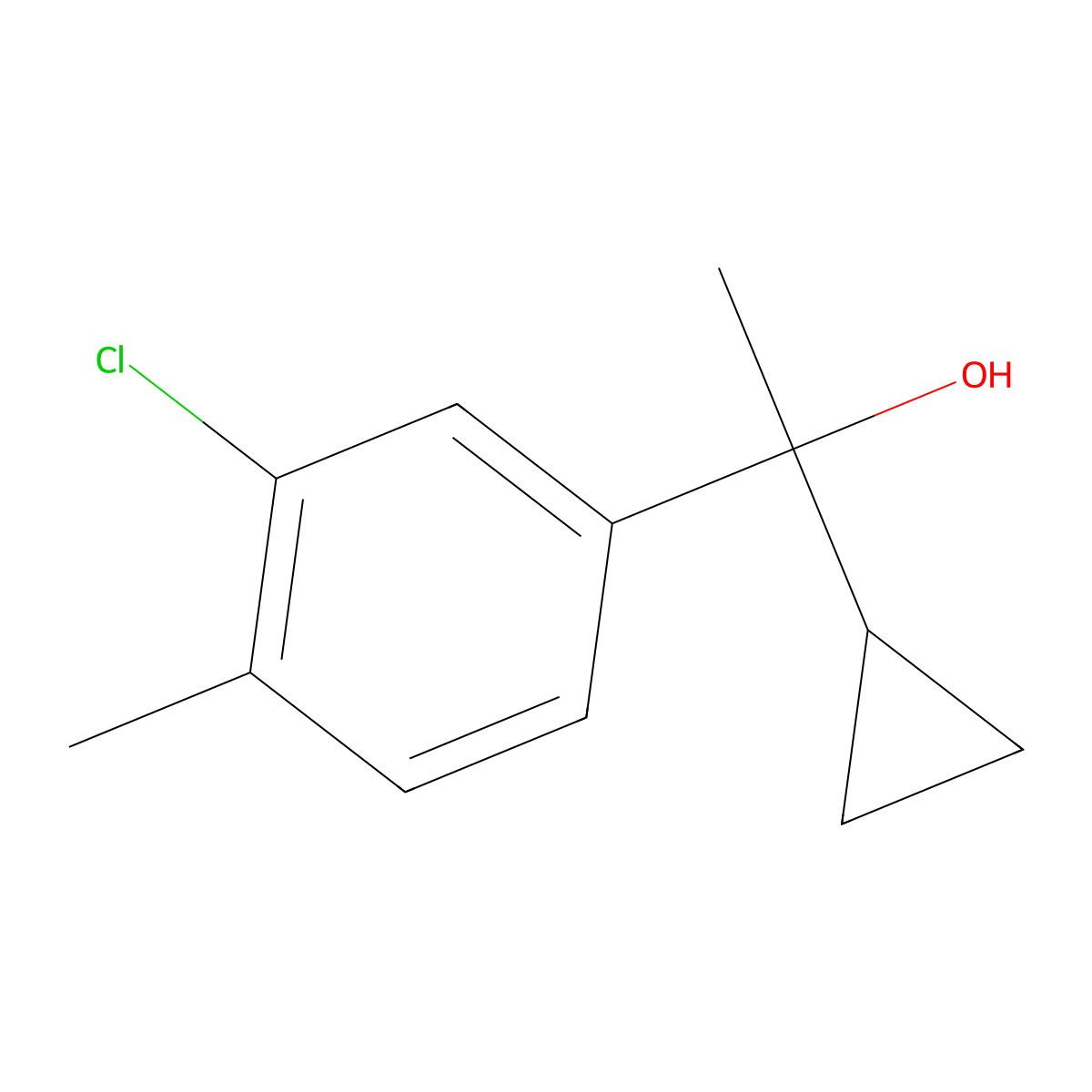 1-(3-Chloro-4-methylphenyl)-1-cyclopropyl ethanol molecular structure, CAS 1693703-17-1