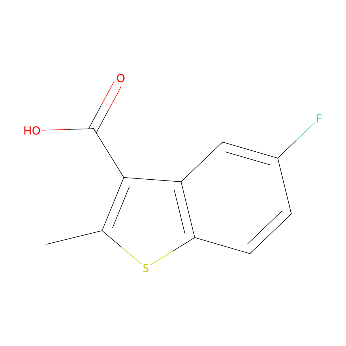5-Fluoro-2-methyl-1-benzothiophene-3-carboxylic acid molecular structure, CAS 1693703-89-7