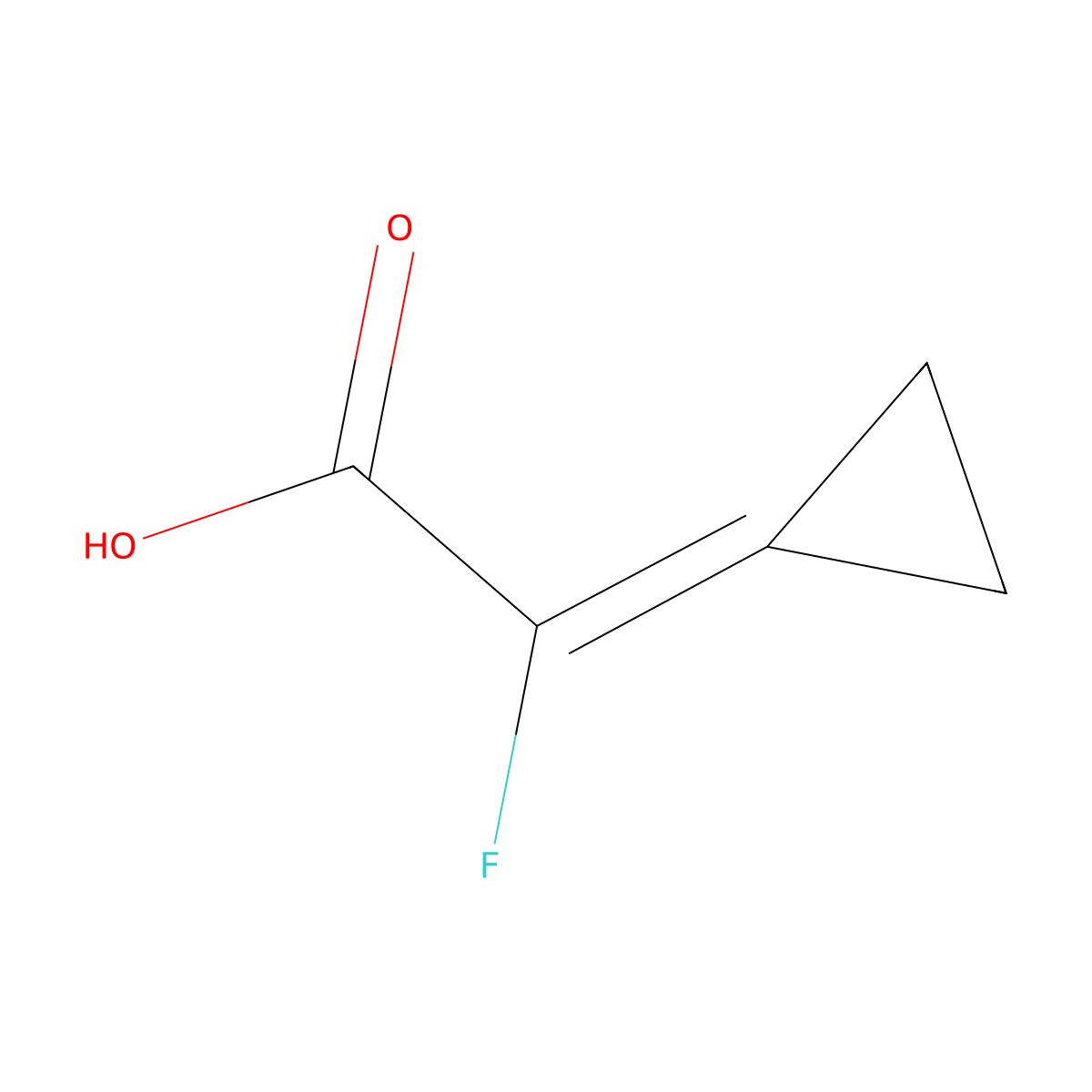 2-Cyclopropylidene-2-fluoroacetic acid molecular structure, CAS 1693711-29-3