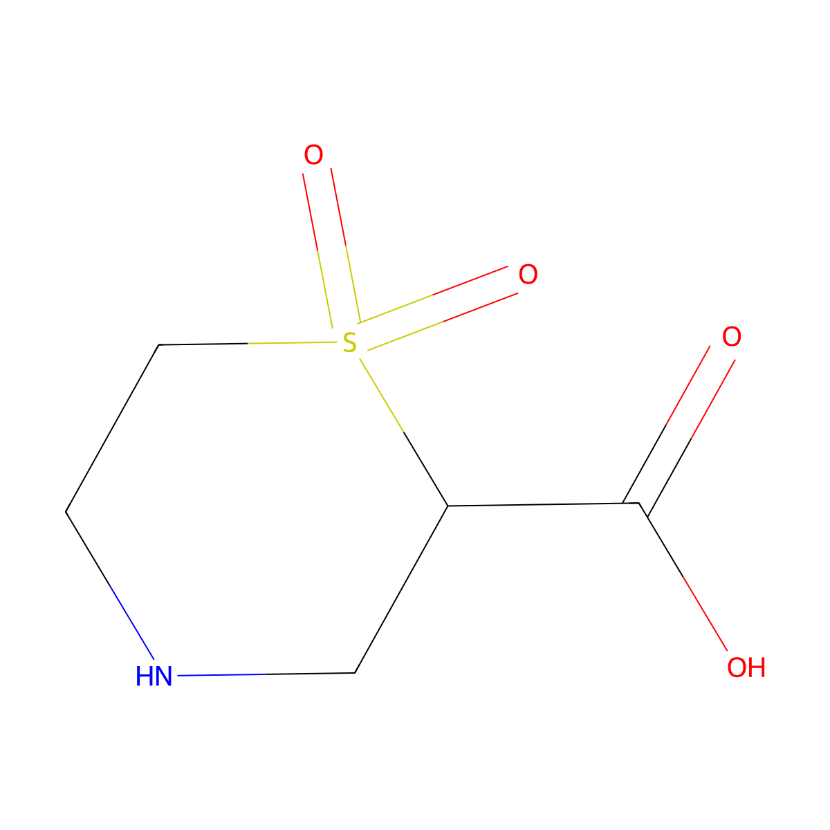 1,1-Dioxo-1lambda6-thiomorpholine-2-carboxylic acid molecular structure, CAS 1693726-27-0