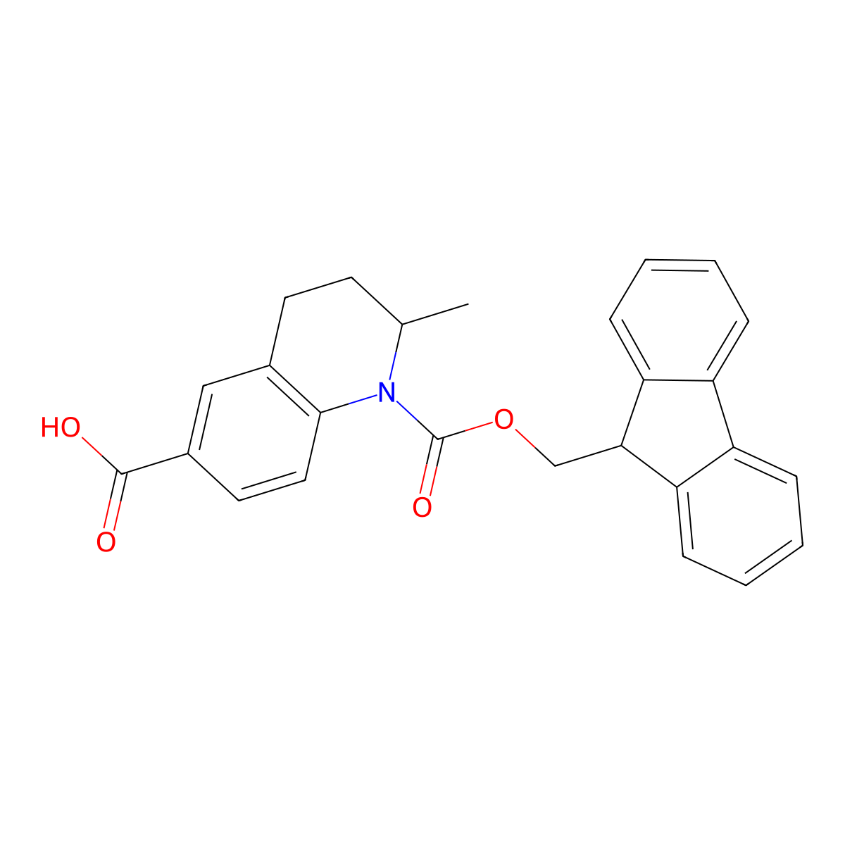 1-{[(9H-fluoren-9-yl)methoxy]carbonyl}-2-methyl-1,2,3,4-tetrahydroquinoline-6-carboxylic acid molecular structure, CAS 1693734-27-8