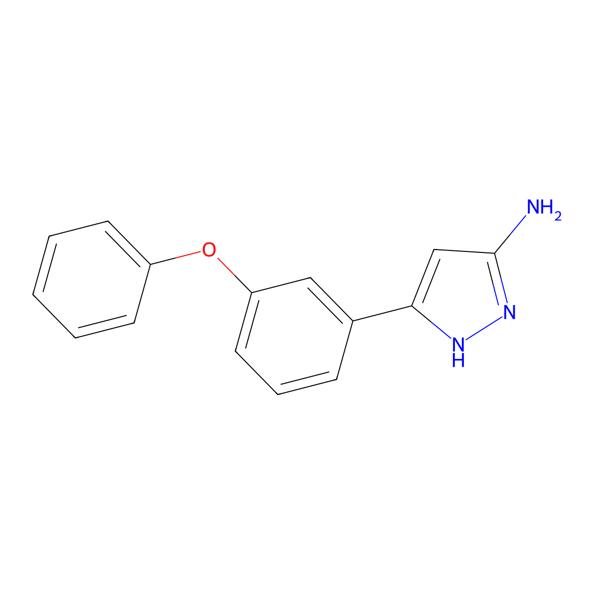 5-(3-phenoxyphenyl)-1H-pyrazol-3-amine molecular structure, CAS 1693737-17-5
