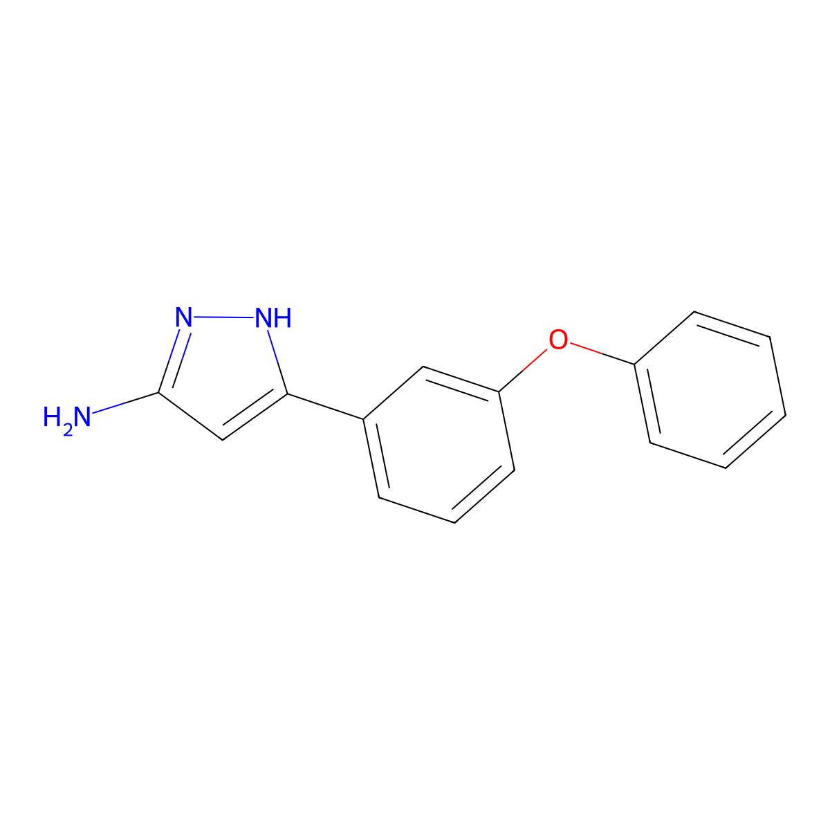 5-(3-phenoxyphenyl)-1H-pyrazol-3-amine molecular structure, CAS 1693737-17-5