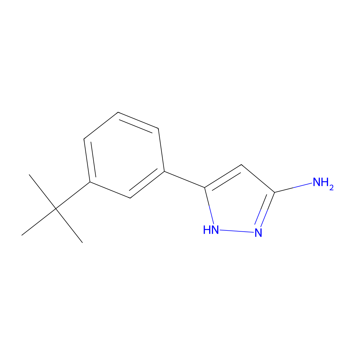 5-(3-Tert-butylphenyl)-1H-pyrazol-3-amine molecular structure, CAS 1693737-19-7