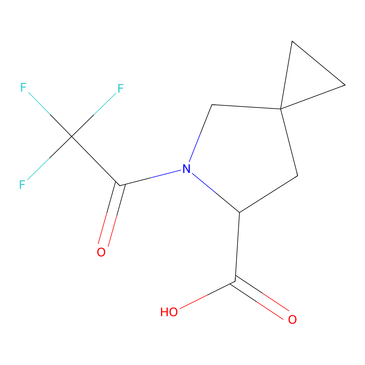 (6S)-5-(trifluoroacetyl)-5-azaspiro[2.4]heptane-6-carboxylic acid molecular structure, CAS 1693742-99-2