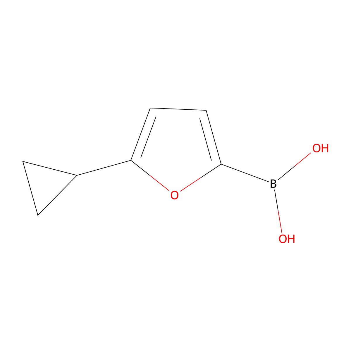 (5-Cyclopropylfuran-2-yl)boronic acid molecular structure, CAS 1693758-46-1