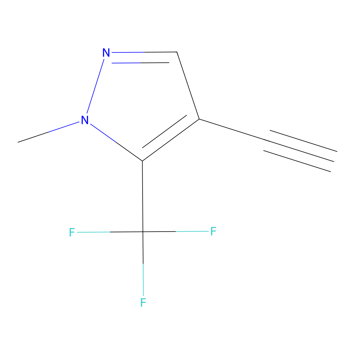 4-Ethynyl-1-methyl-5-(trifluoromethyl)-1H-pyrazole molecular structure, CAS 1693759-65-7