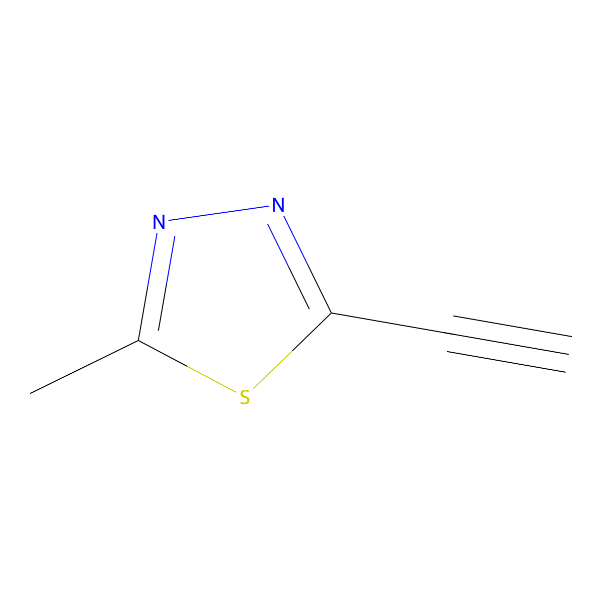 2-Ethynyl-5-methyl-1,3,4-thiadiazole molecular structure, CAS 1693759-66-8