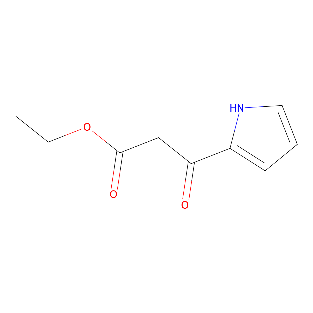 ethyl 3-oxo-3-(1H-pyrrol-2-yl)propanoate molecular structure, CAS 169376-35-6