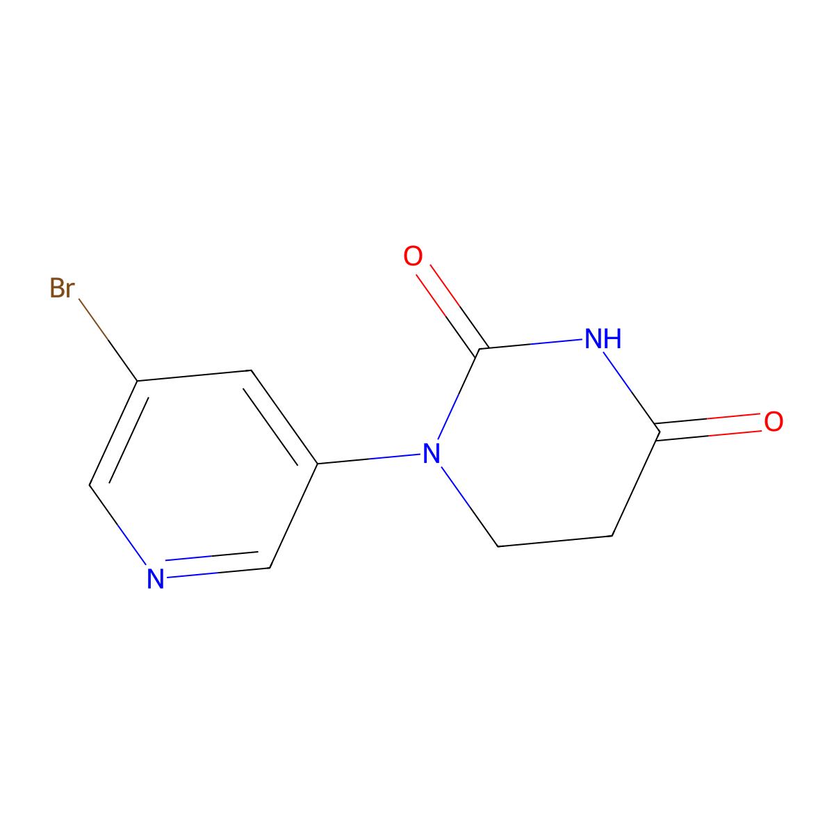 1-(5-Bromopyridin-3-yl)-1,3-diazinane-2,4-dione molecular structure, CAS 1693760-30-3