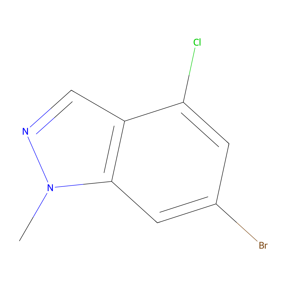 6-Bromo-4-chloro-1-methyl-1H-indazole molecular structure, CAS 1693763-39-1