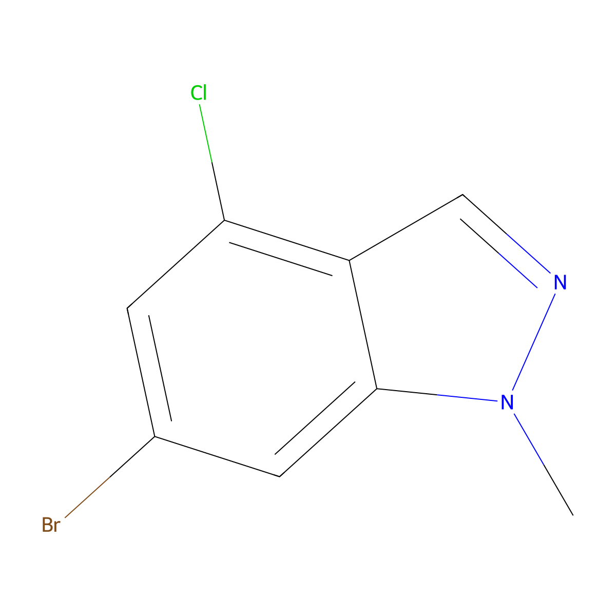 6-Bromo-4-chloro-1-methyl-1H-indazole molecular structure, CAS 1693763-39-1