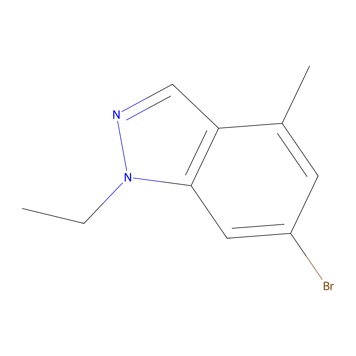 6-bromo-1-ethyl-4-methyl-1H-indazole molecular structure, CAS 1693763-40-4
