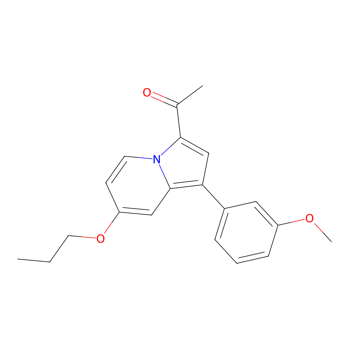 1-[1-(3-Methoxyphenyl)-7-propoxyindolizin-3-yl]ethanone molecular structure, CAS 1693766-04-9