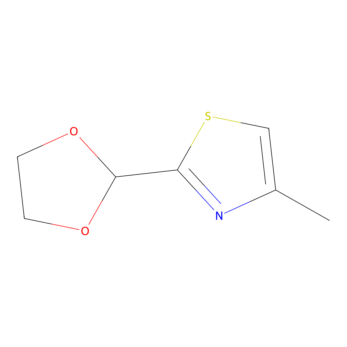 2-(1,3-Dioxolan-2-yl)-4-methyl-1,3-thiazole molecular structure, CAS 169377-82-6