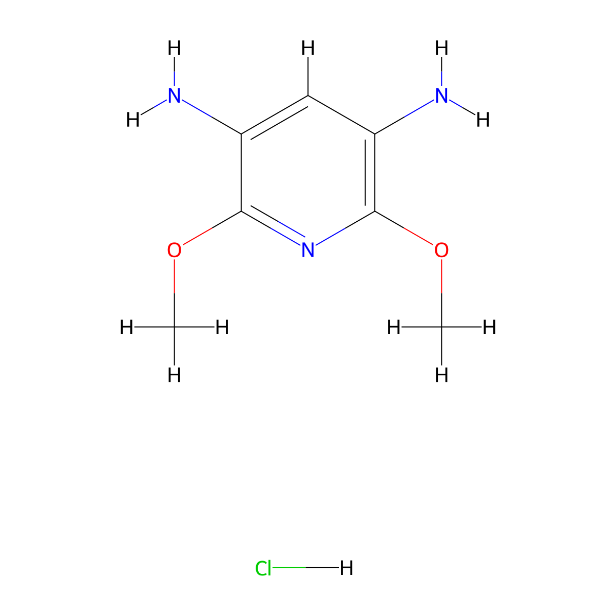 2,6-Dimethoxypyridine-3,5-diamine hydrochloride molecular structure, CAS 169381-75-3