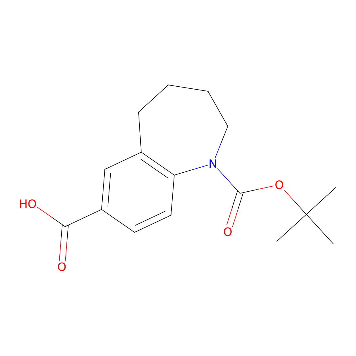 1-[(tert-butoxy)carbonyl]-2,3,4,5-tetrahydro-1H-1-benzazepine-7-carboxylic acid molecular structure, CAS 1693845-33-8