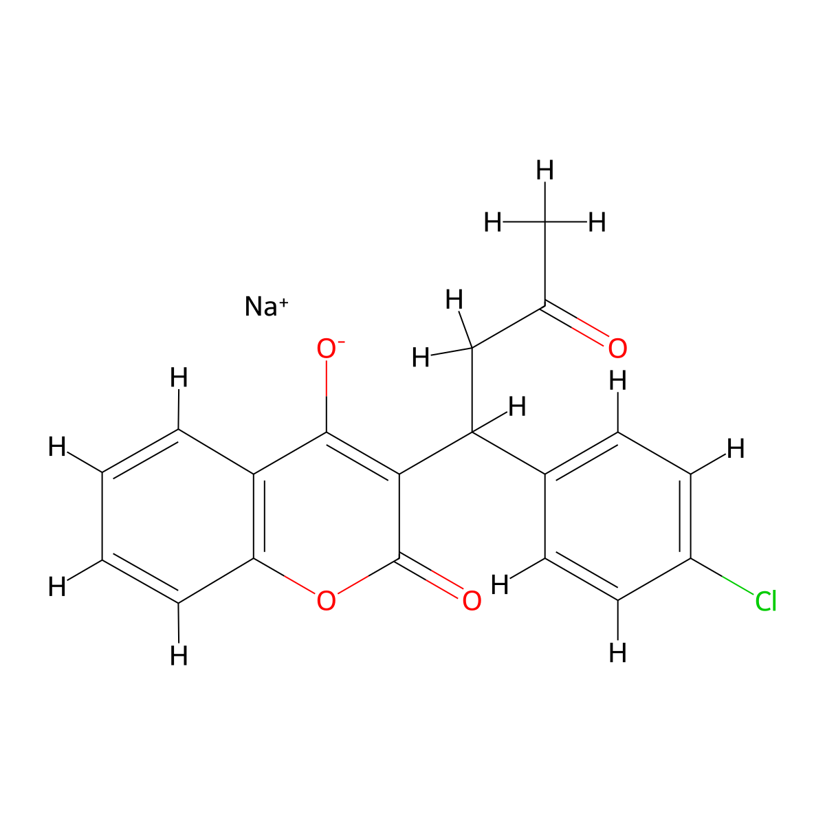 coumachlor sodium salt molecular structure, CAS 169385-03-9