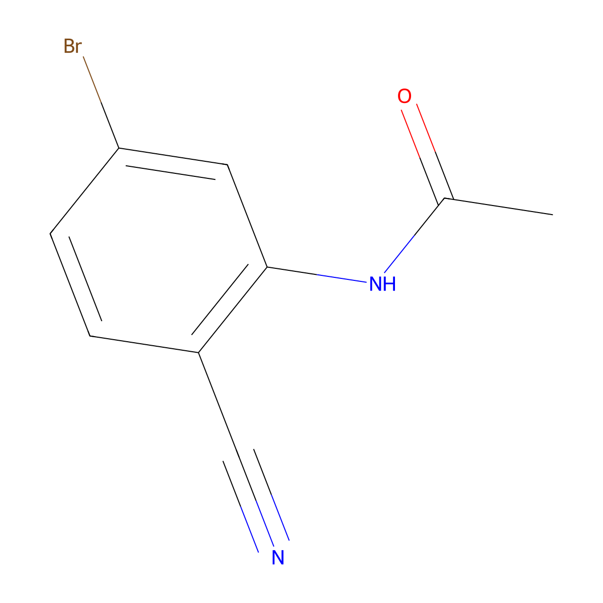 N-(5-bromo-2-cyanophenyl)acetamide molecular structure, CAS 1693858-01-3
