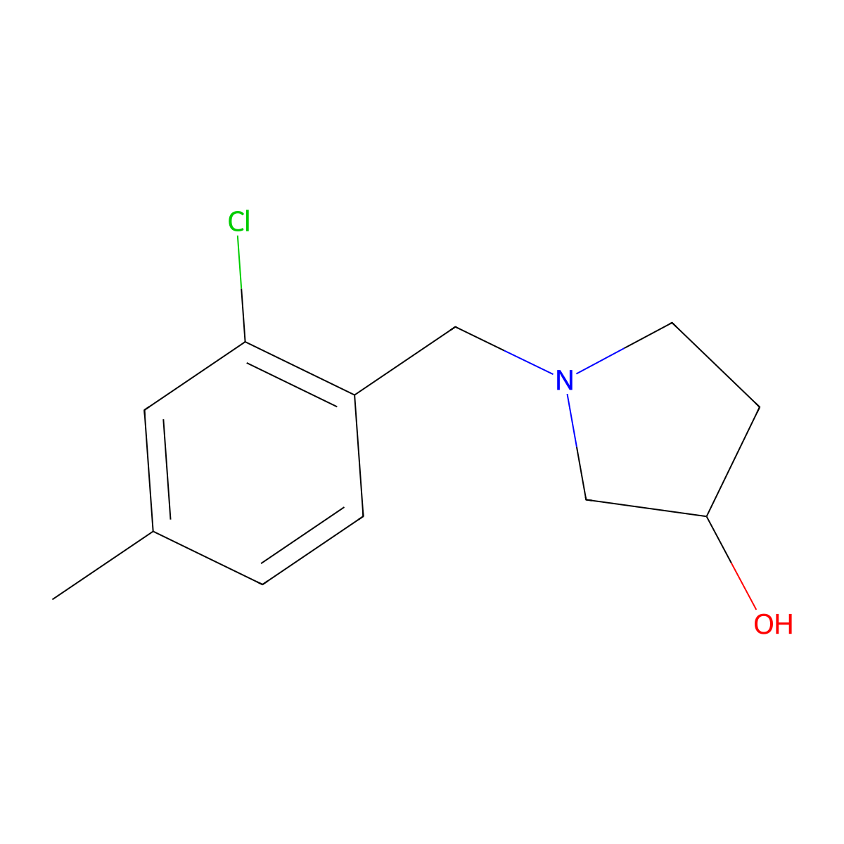 1-(2-Chloro-4-methylbenzyl)pyrrolidin-3-ol molecular structure, CAS 1693898-15-5