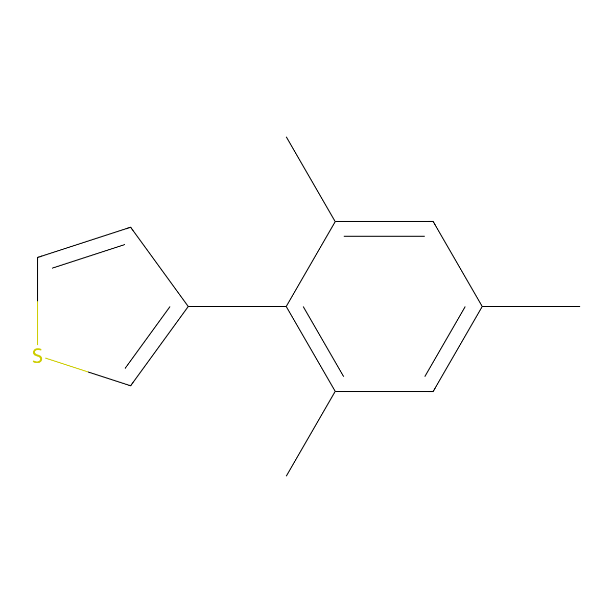 3-(2,4,6-Trimethylphenyl)thiophene molecular structure, CAS 16939-06-3