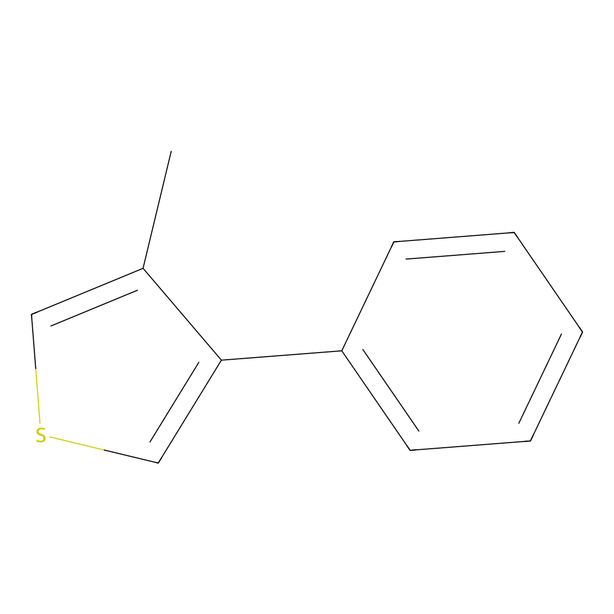 3-Methyl-4-phenylthiophene molecular structure, CAS 16939-15-4