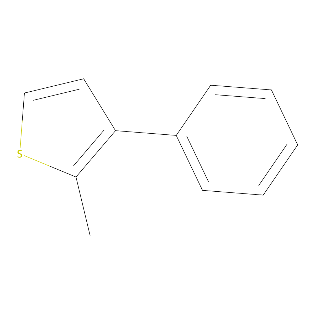 2-Methyl-3-phenylthiophene molecular structure, CAS 16939-16-5