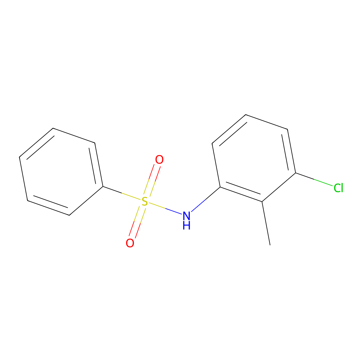 N-(3-chloro-2-methylphenyl)benzenesulfonamide molecular structure, CAS 16939-21-2