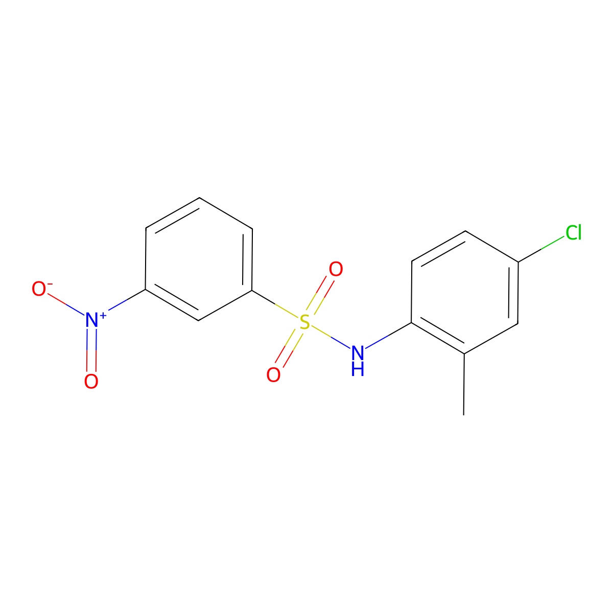 N-(4-chloro-2-methylphenyl)-3-nitrobenzenesulfonamide molecular structure, CAS 16939-23-4
