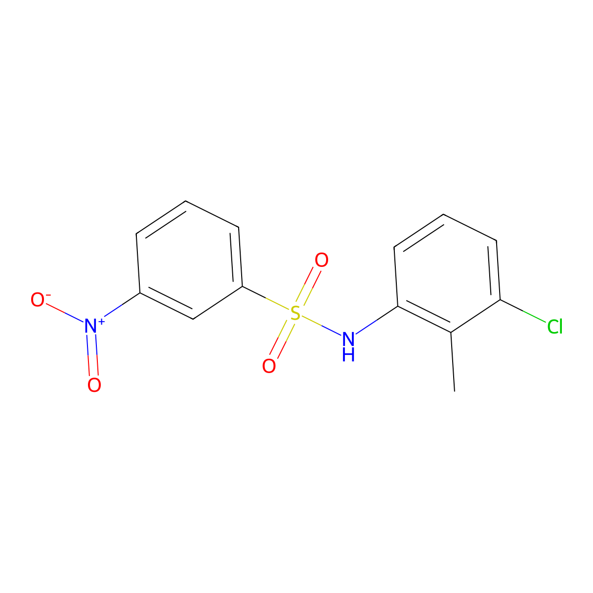 N-(3-chloro-2-methylphenyl)-3-nitrobenzenesulfonamide molecular structure, CAS 16939-24-5