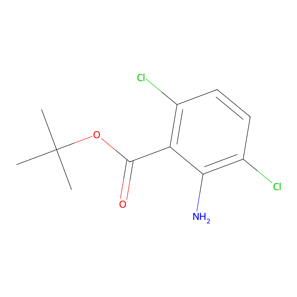 Tert-butyl 2-amino-3,6-dichlorobenzoate molecular structure, CAS 1693922-33-6