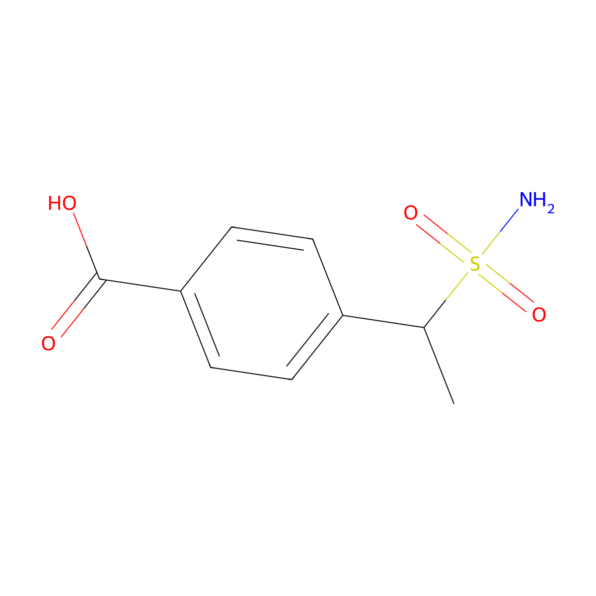 4-(1-Sulfamoylethyl)benzoic acid molecular structure, CAS 1693925-72-2