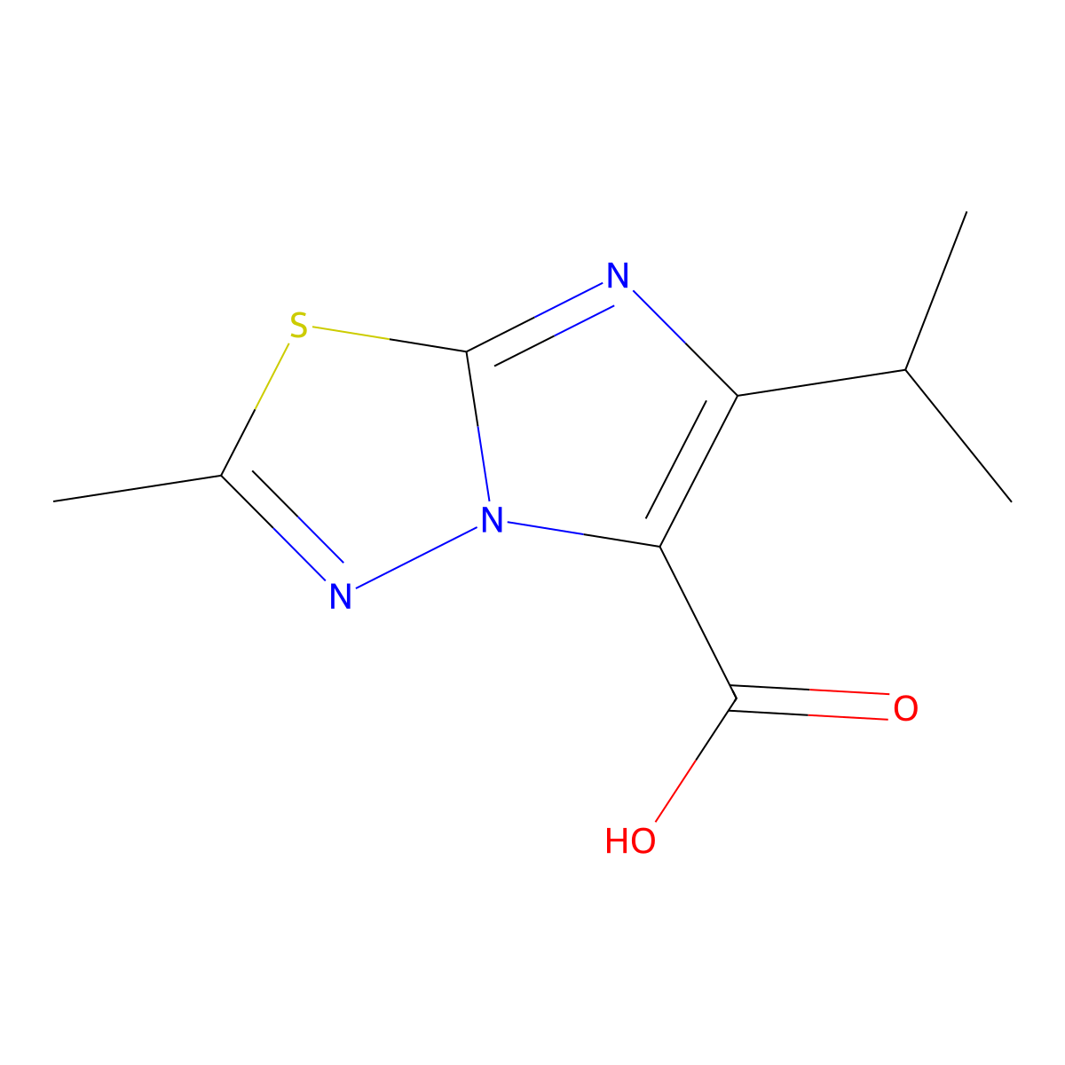6-Isopropyl-2-methylimidazo[2,1-b][1,3,4]thiadiazole-5-carboxylic acid molecular structure, CAS 1693935-56-6