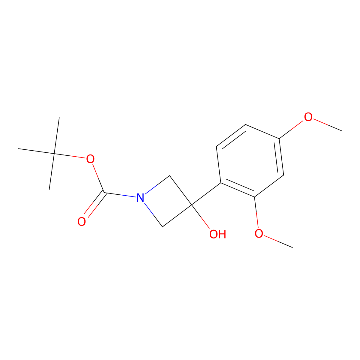 tert-Butyl 3-(2,4-dimethoxyphenyl)-3-hydroxyazetidine-1-carboxylate molecular structure, CAS 1693957-21-9